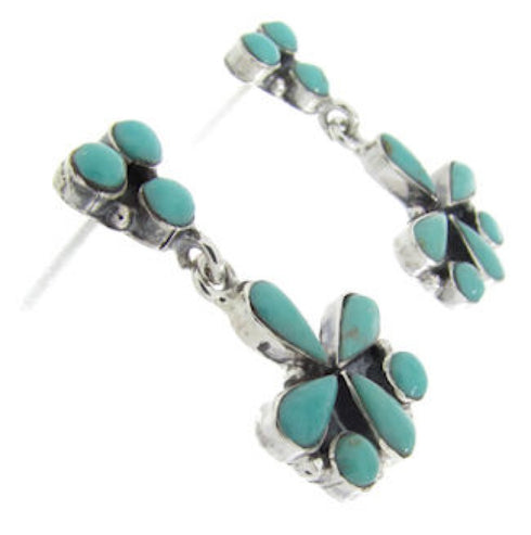 Genuine Sterling Silver Southwestern Turquoise Earrings BW62568